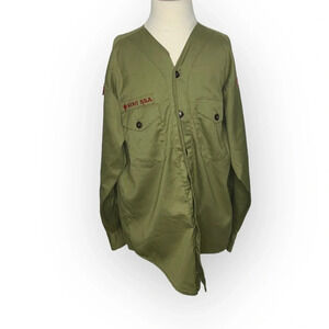 Vtg Boy Scouts green uniform 1960’s shirt Scottsville Virginia v neck shirt